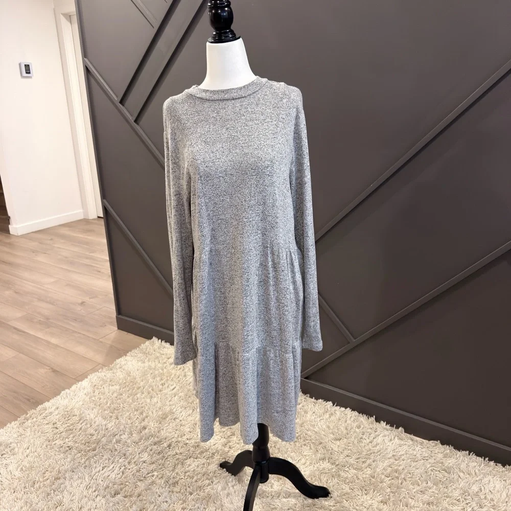 Vero Moda Heather Gray Long Sleeve Dress - Picture 1 of 7